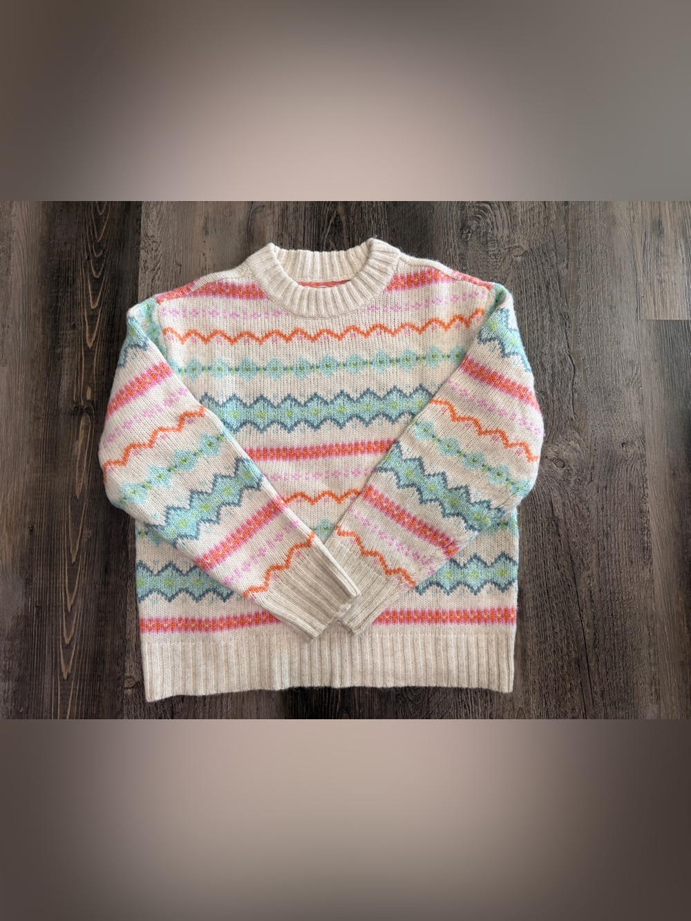 American Eagle Fair Isle Crewneck Sweater Multicolor, Women’s Size XS